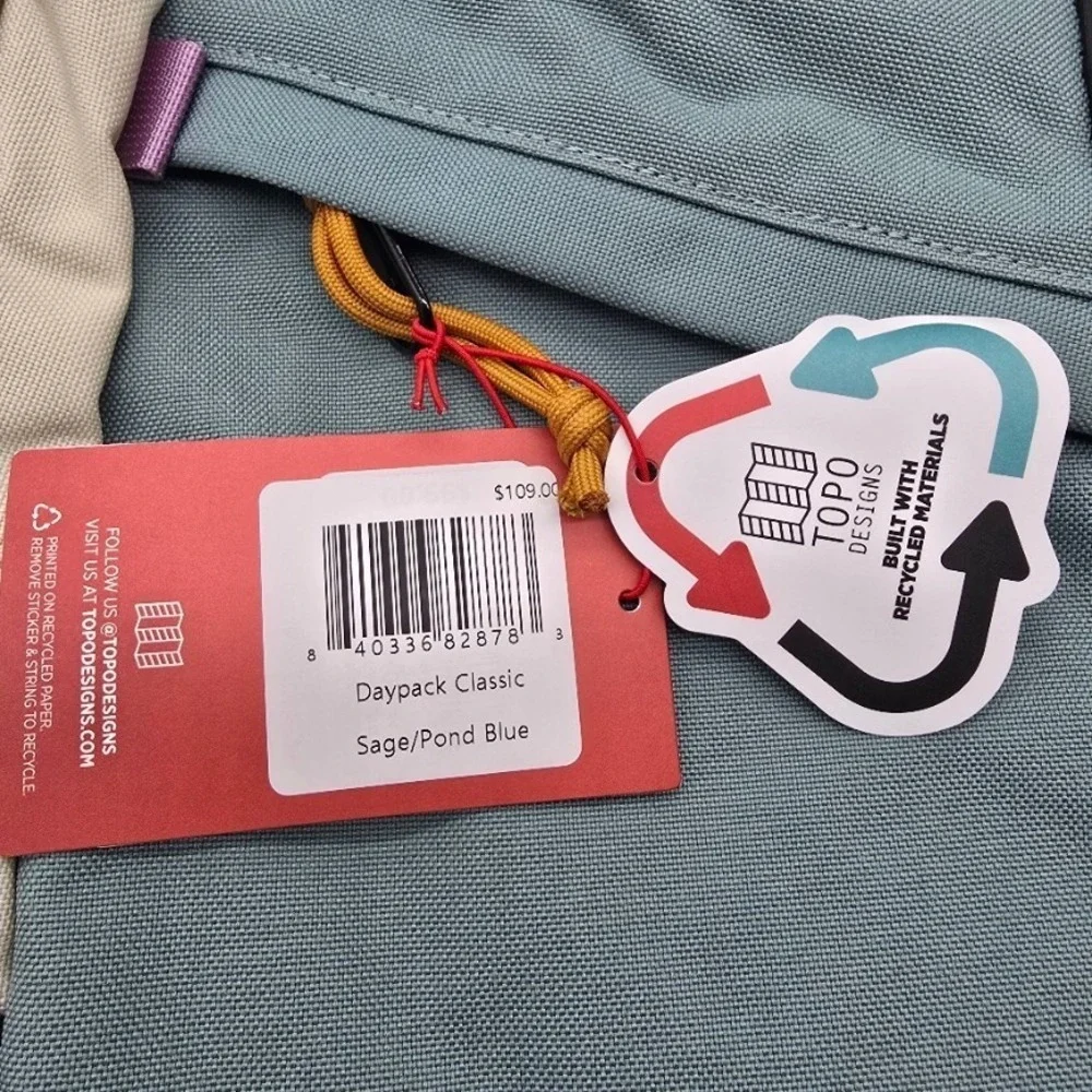 Topo Designs‎ Daypack Classic 20L Backpack Pond Blue Recycled Nylon Laptop